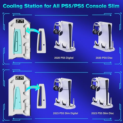 PS5 Cooling Station with Dual Controller Charger K9533