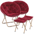 Set of 2 Oversized Folding Lounge Chair with Ottoman J726