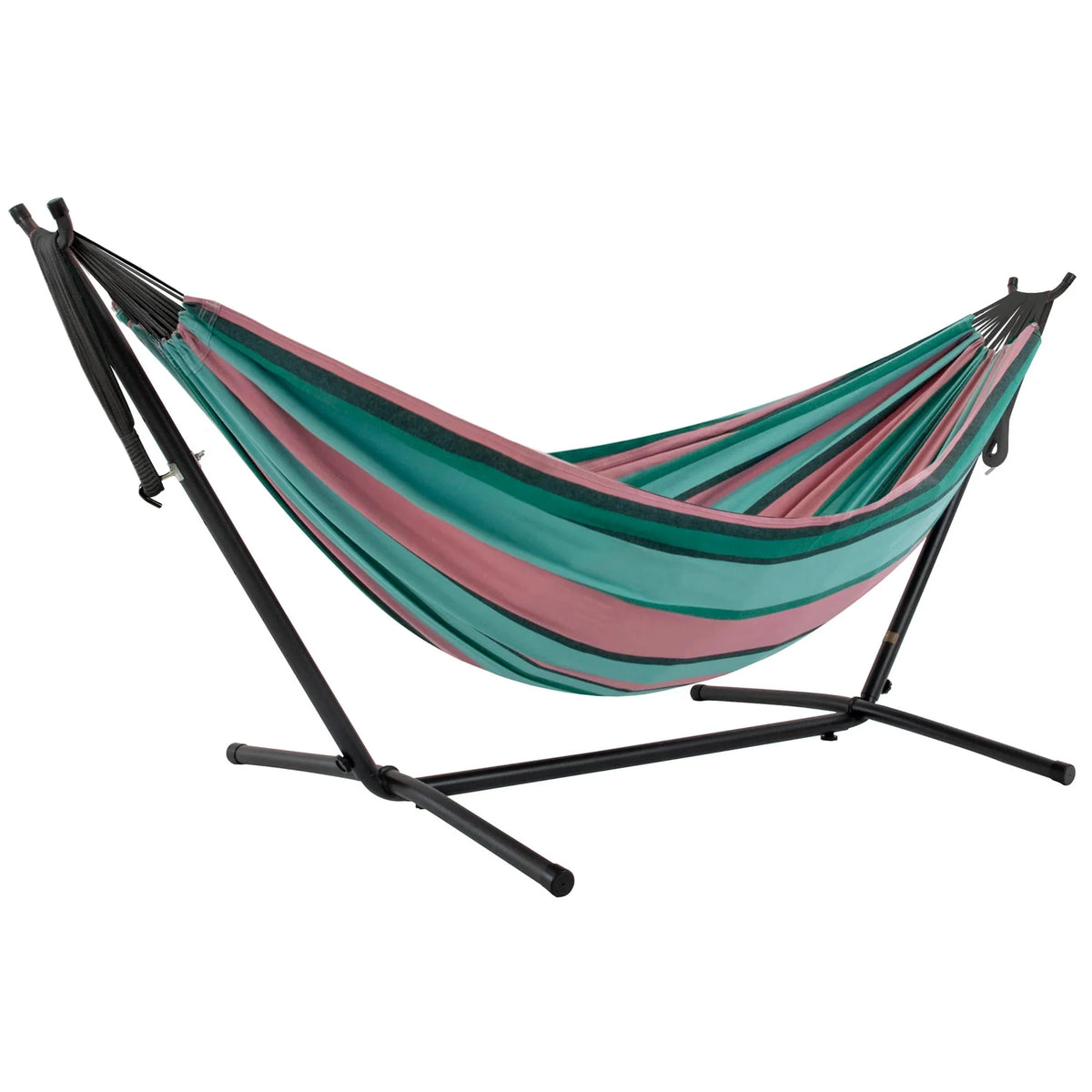 Double Cotton Hammock with Stand and Carry Bag N43916