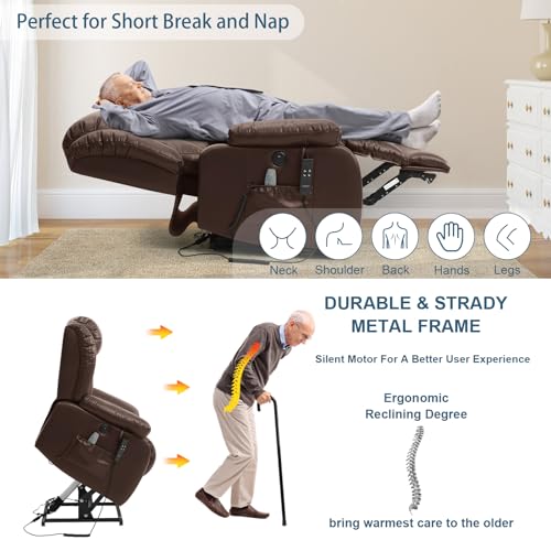 Large Power Lift Recliner Chair with Heat and Massage X211