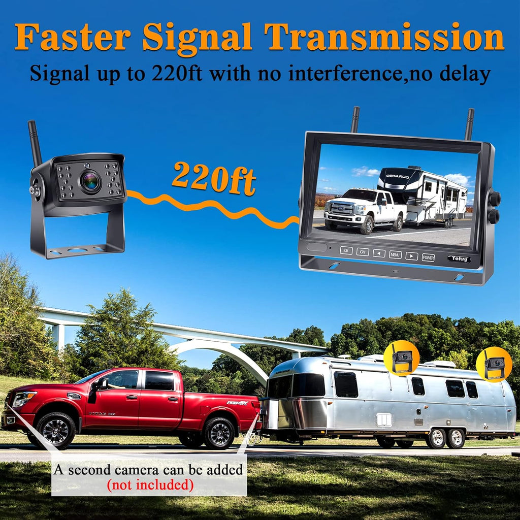 Wireless HD 1080P Backup Camera with 7 Inch Monitor L4313