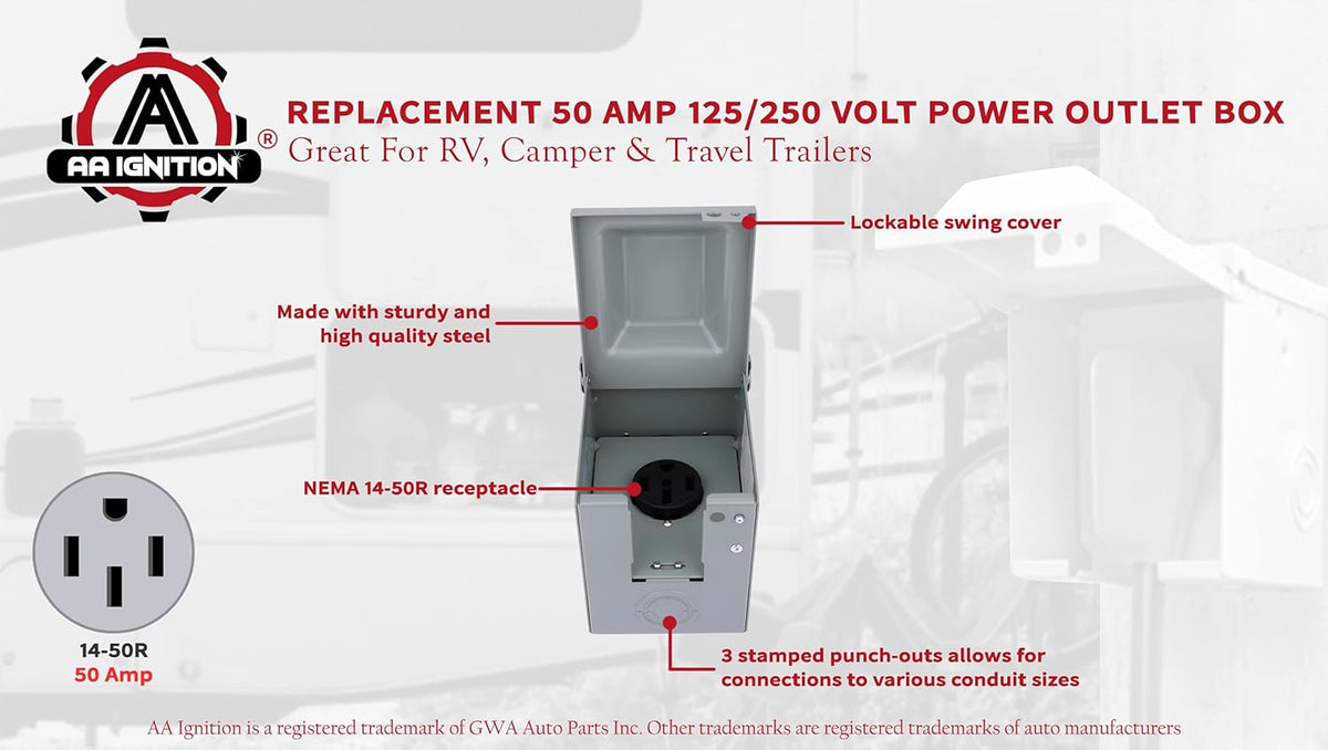 50 Amp 125/250 Volt Power Outlet Box C331