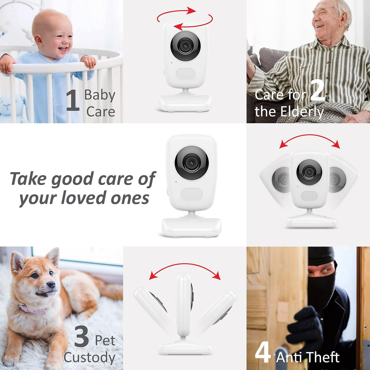 Video Baby Monitor 5 Screen 2 Cam Auto Night Vision X667770