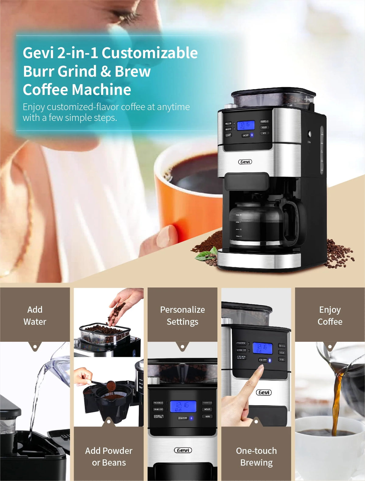 10-Cup Programmable Grind and Brew Coffee Maker X435