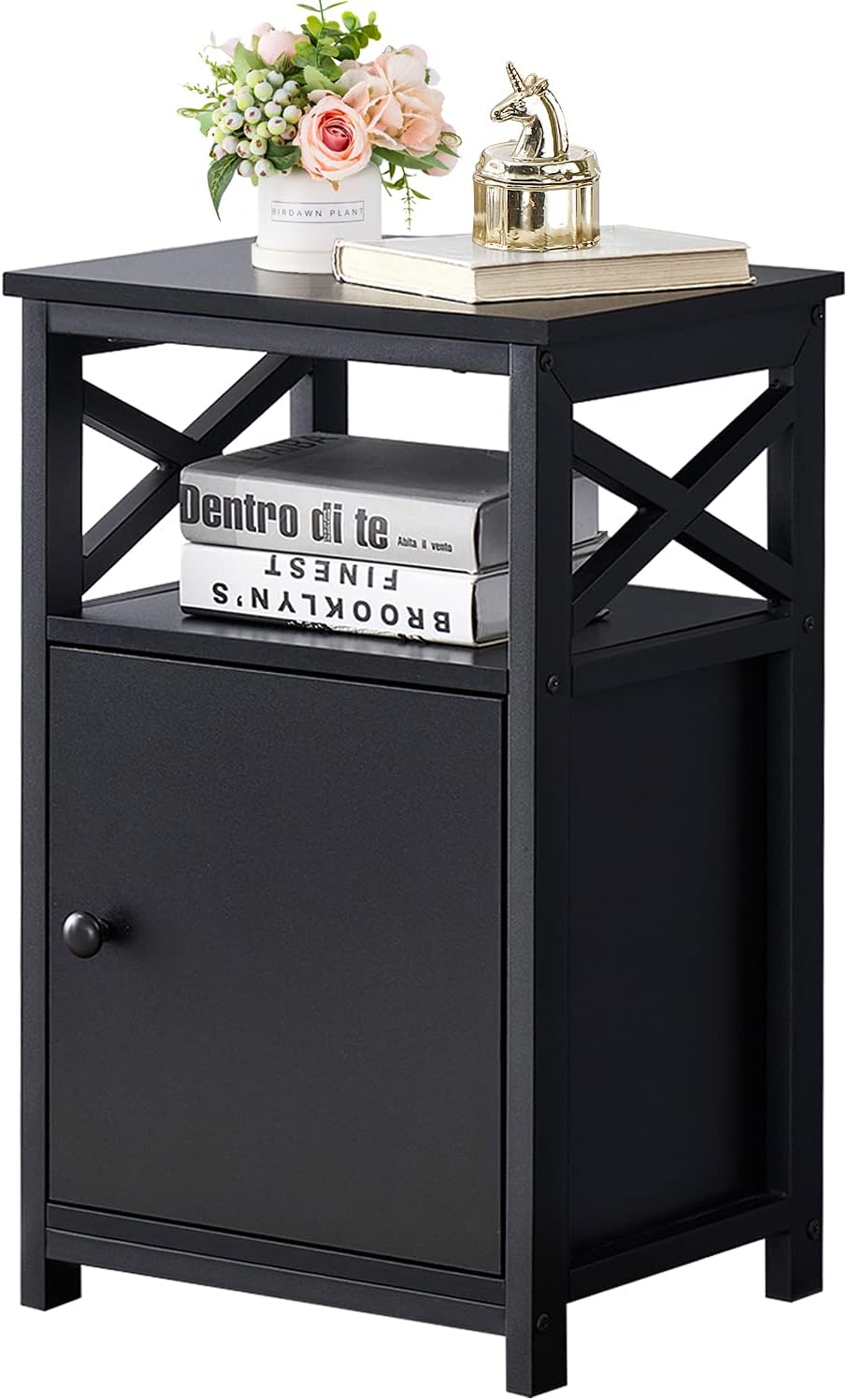 Brown Storage Cabinet and Drawer Nightstand H97901