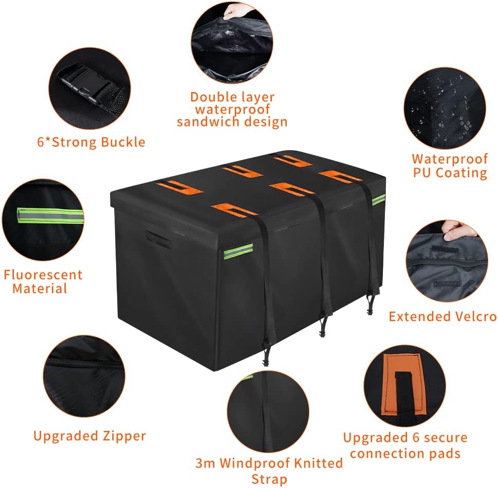 Hitch Cargo Carrier Bag with 6 Reinforced Straps V70707