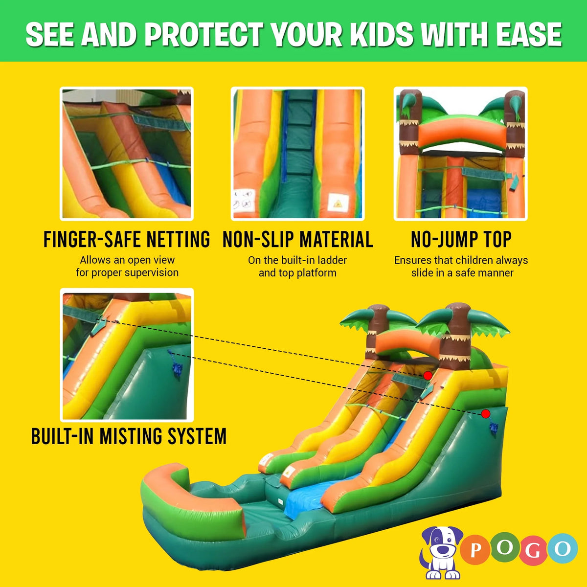 Pink Unicorn Inflatable Water Slide J111