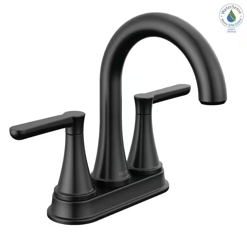 4 in. Centerset Double Handle Bathroom Faucet Matte Black U6216
