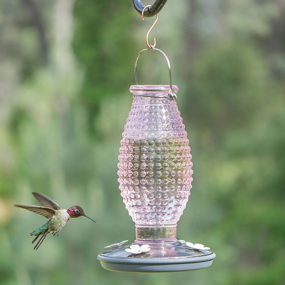 Vintage Glass Hummingbird Feeder G949