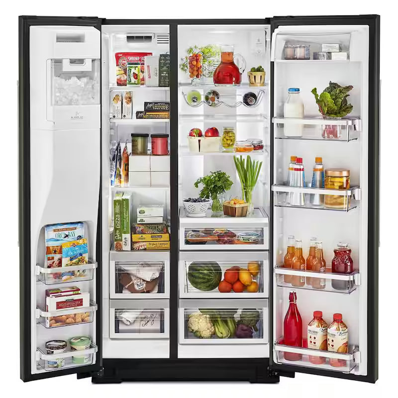 Black Stainless Steel Counter Depth Side by Side Refrigerator X899