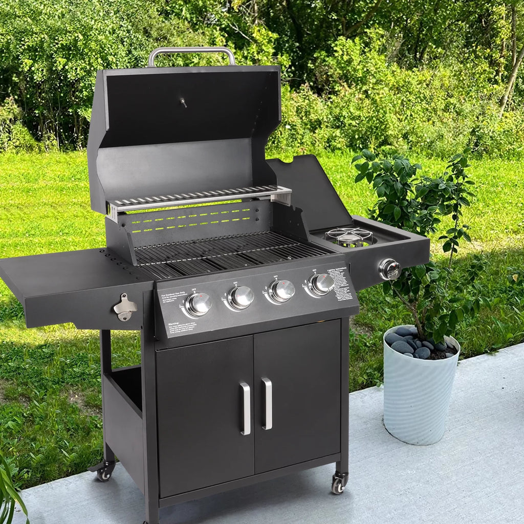 4-Burner Propane Gas Grill with Side Burner O52990