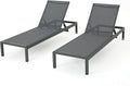 Grey Aluminum Chaise Lounges 2 Pcs Set T25660