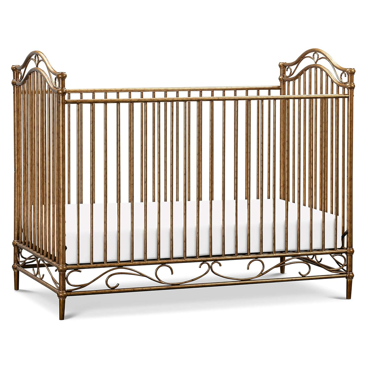 Vintage White 3-in-1 Convertible Metal Crib E2653