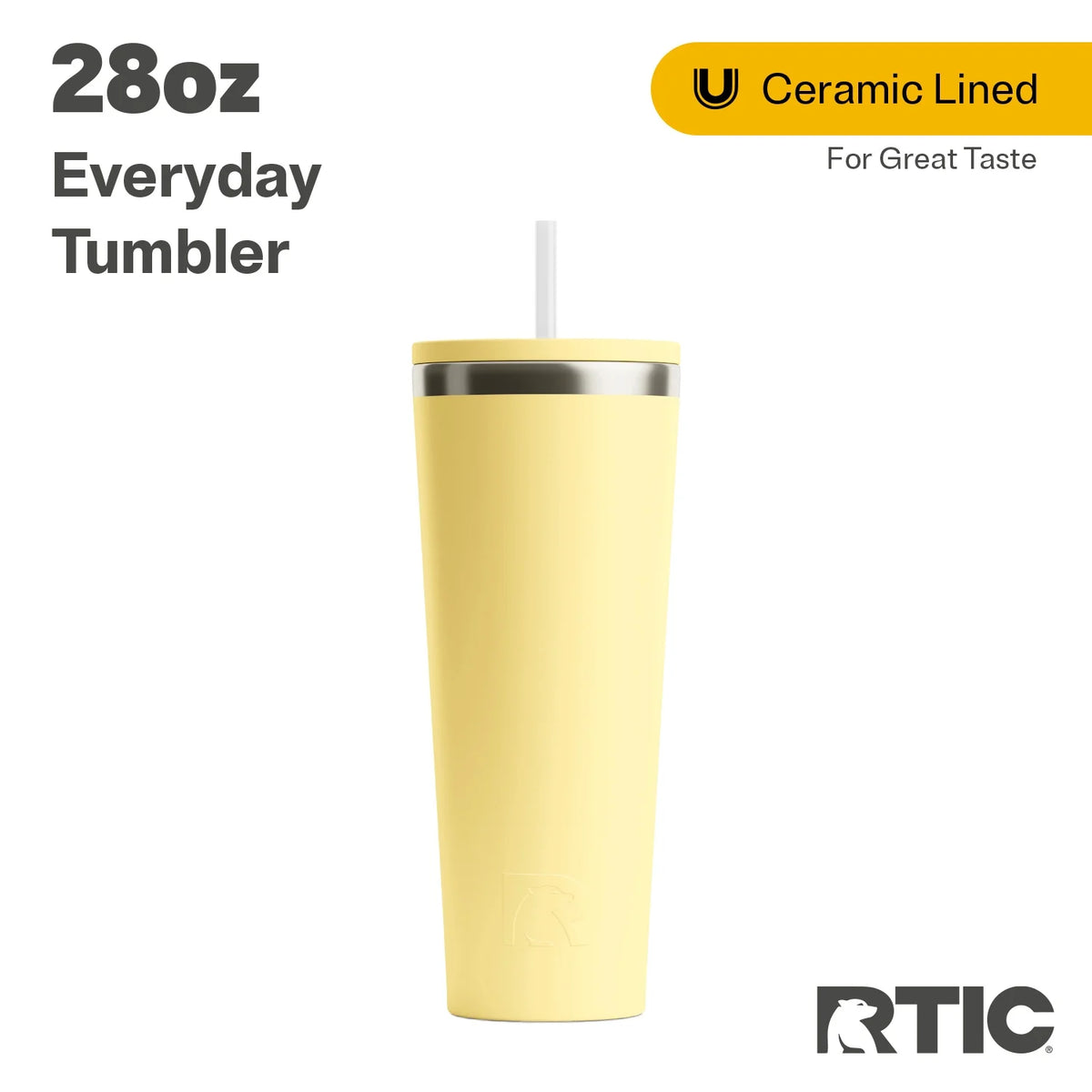 28 oz Ceramic Lined Tumbler with Straw Lid G54843