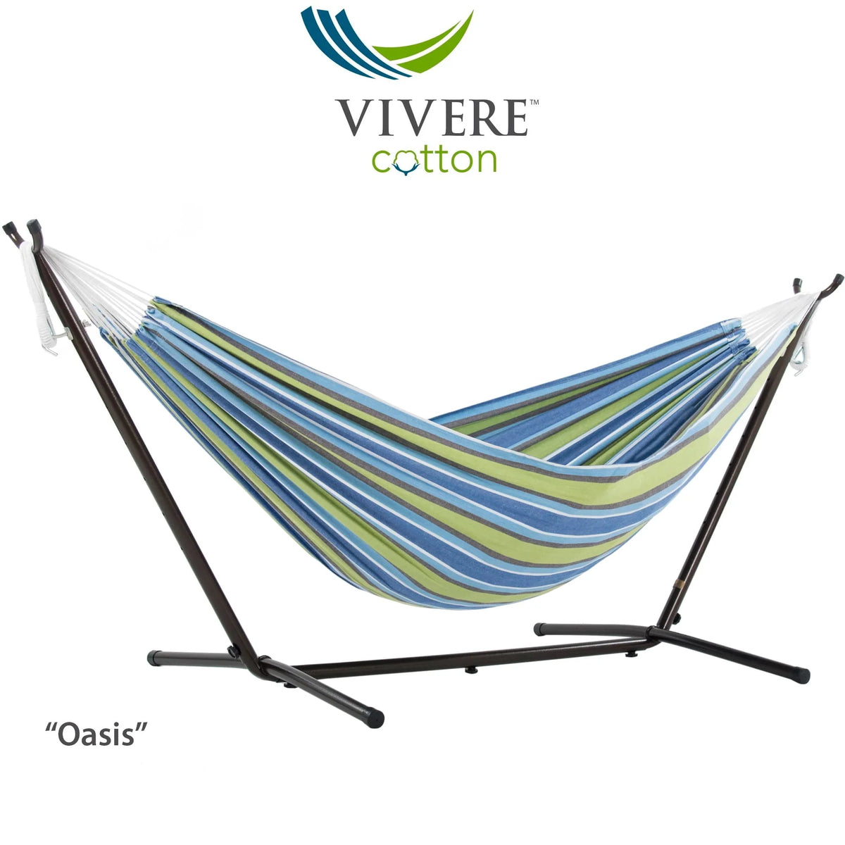 Double Cotton Hammock with Stand and Carry Bag N43916