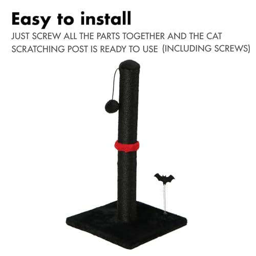 Beige Sisal Cat Scratching Post with Hanging Ball V462112
