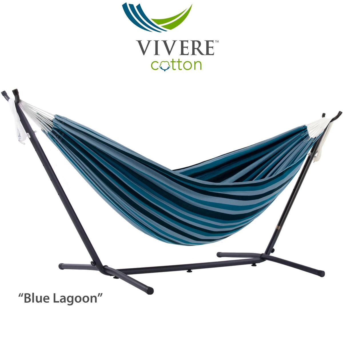 Double Cotton Hammock with Stand and Carry Bag N43916