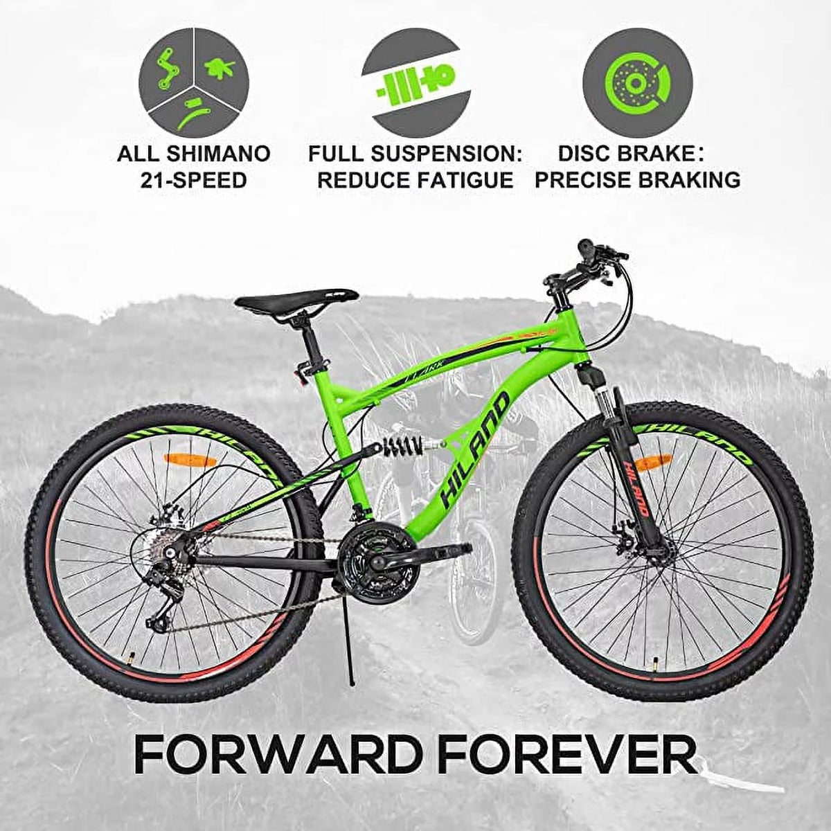 Full-Suspension 21 Speeds 26 Inch Wheels Mountain Bike S288