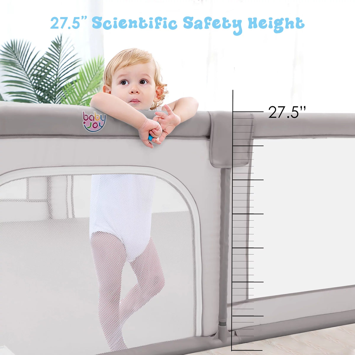 Extra Large Kids Playpen with Gate Gray Y22986