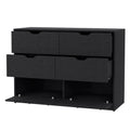 Black Manufactured Wood Six Drawer Dresser A4696