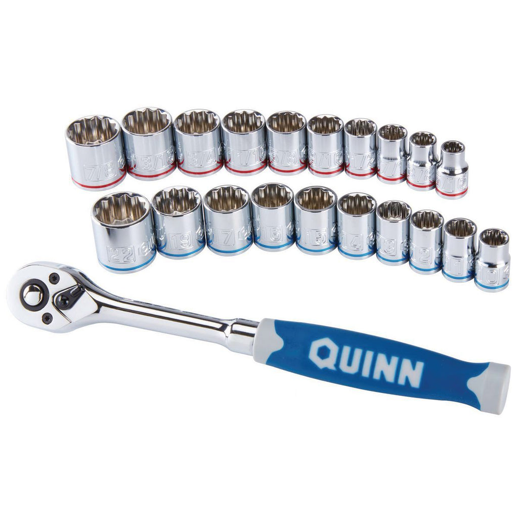 3/8 in. Drive SAE and Metric Chrome Socket and Ratchet Set, 21-Piece L960