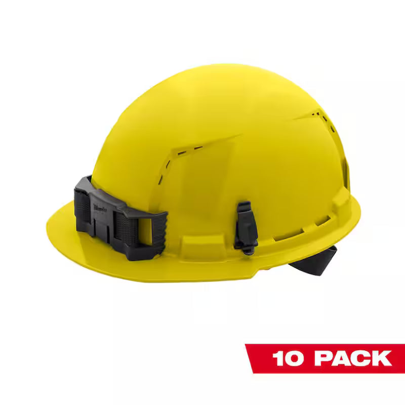 Yellow Type 1 Class C Vented Hard Hat 10-Pack F9075
