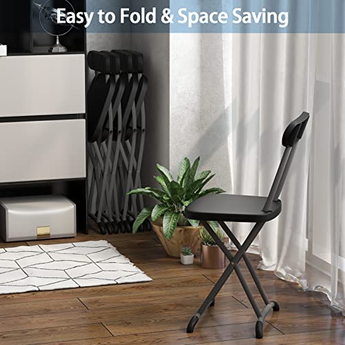 Black 400lbs Plastic Folding Chair Set with Steel Frame K42702