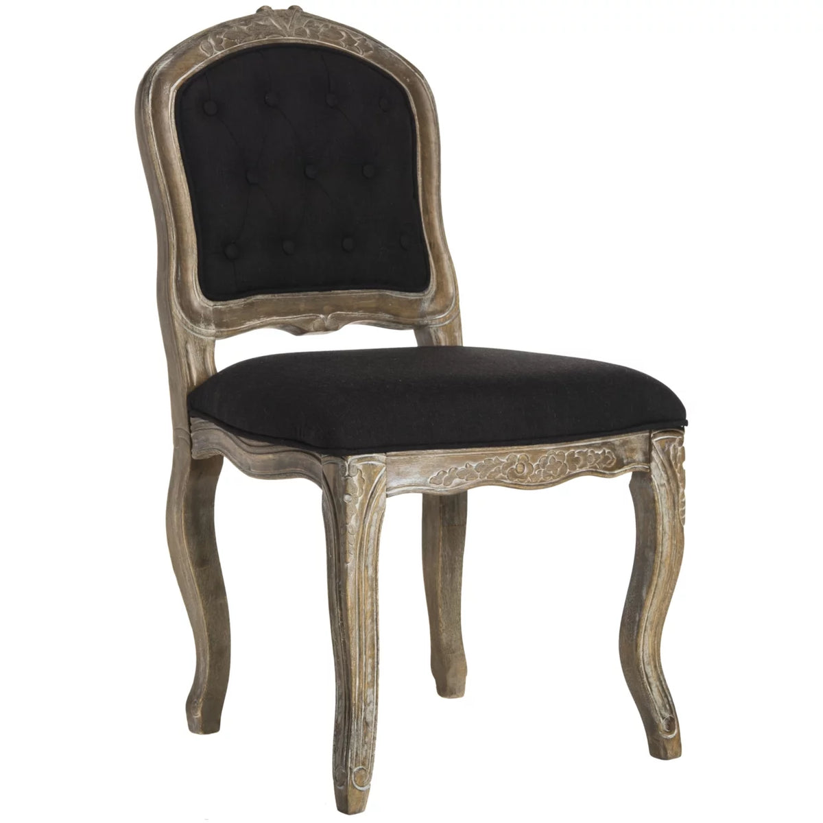 Black Rustic Oak Dining Chair Set of 2 I956001