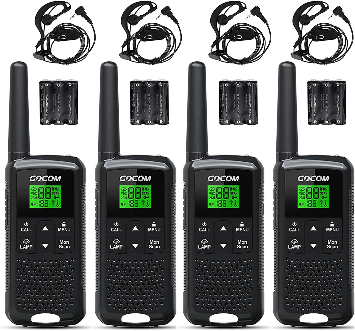 Rechargeable Long Range Walkie Talkies 4 Pack G2814