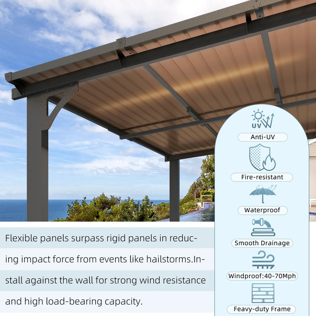 10' x 12' Gray Hardtop Aluminum Gazebo B1603