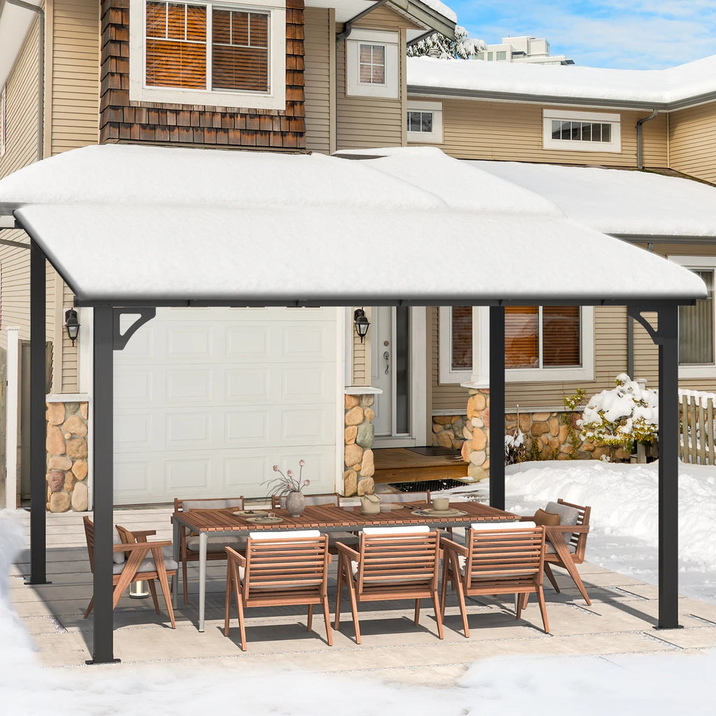 10' x 12' Gray Hardtop Aluminum Gazebo B1603