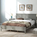Pine Queen Size Platform Bed Frame with Headboard Z640536
