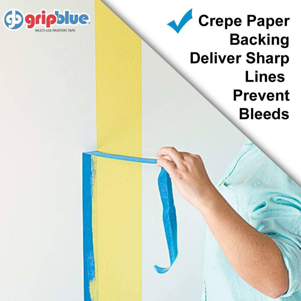Blue Painters Tape 0.94/24mm x 60 yds Case of 36 Rolls Crepe Paper Masking Tape T450