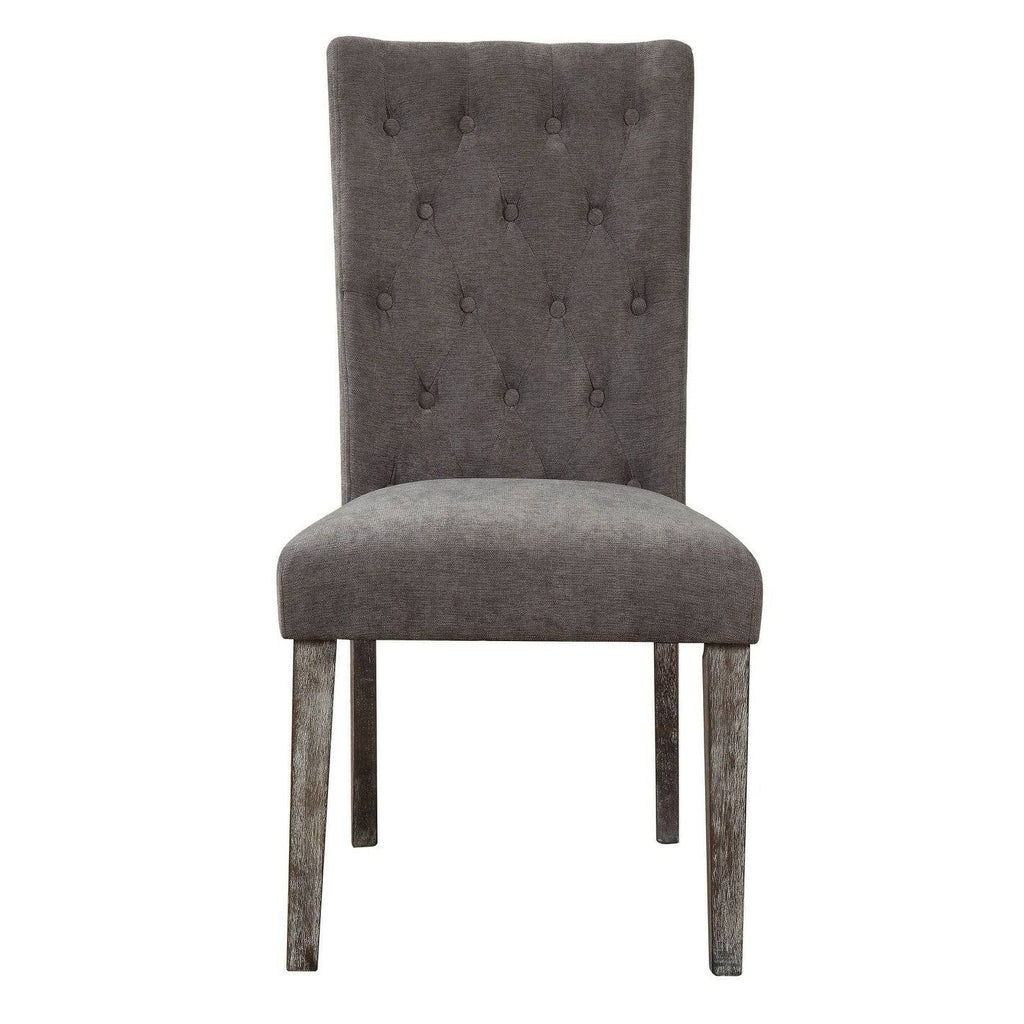 Gray Velvet Side Chair Set of 2 B3713