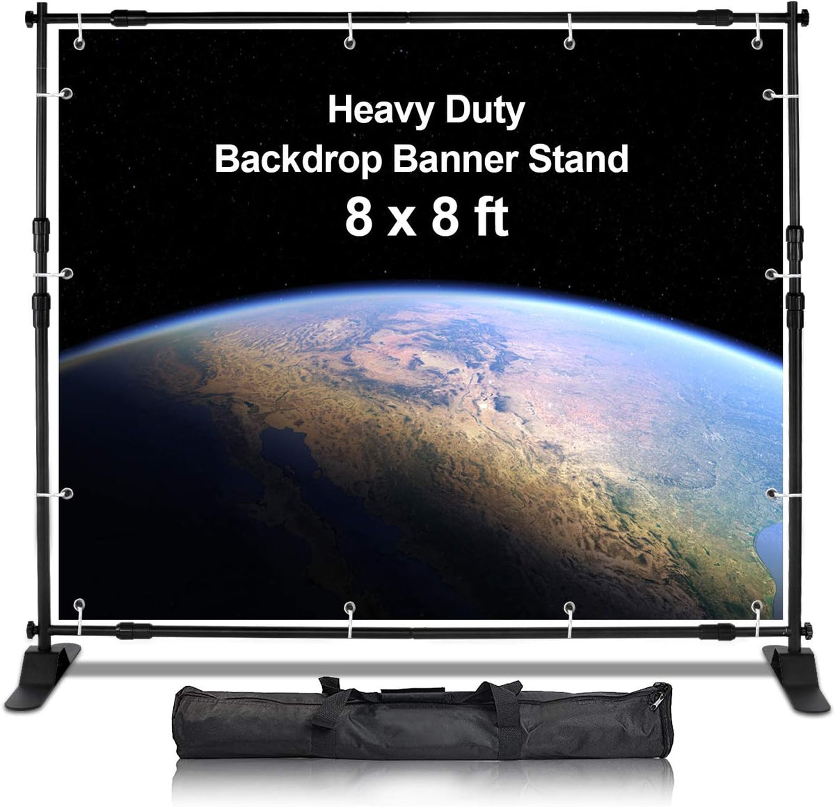 10 x 8 ft Heavy Duty Adjustable Backdrop Banner Stand Kit with Carrying Bag W655