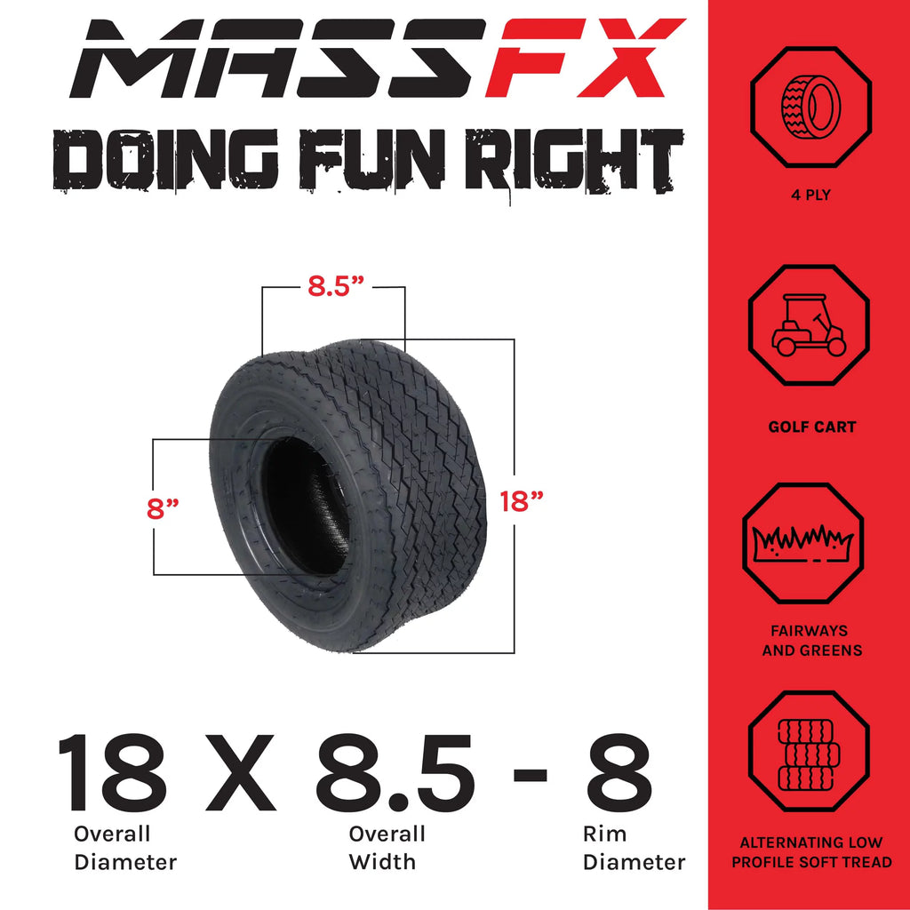 18x8.5-8 4 Ply Turf Tire 4 Pack J225