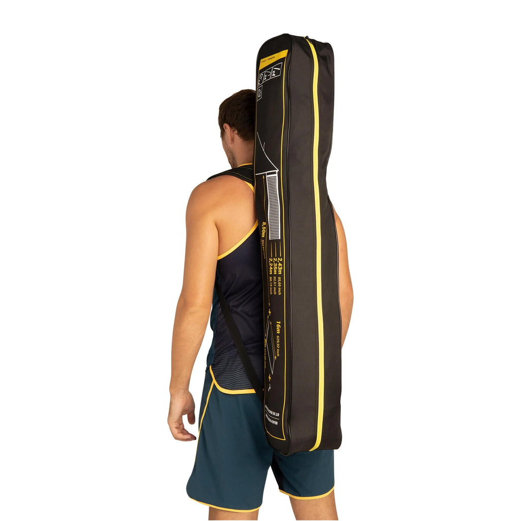 Portable Beach Volleyball Set Adjustable Heights Yellow R386
