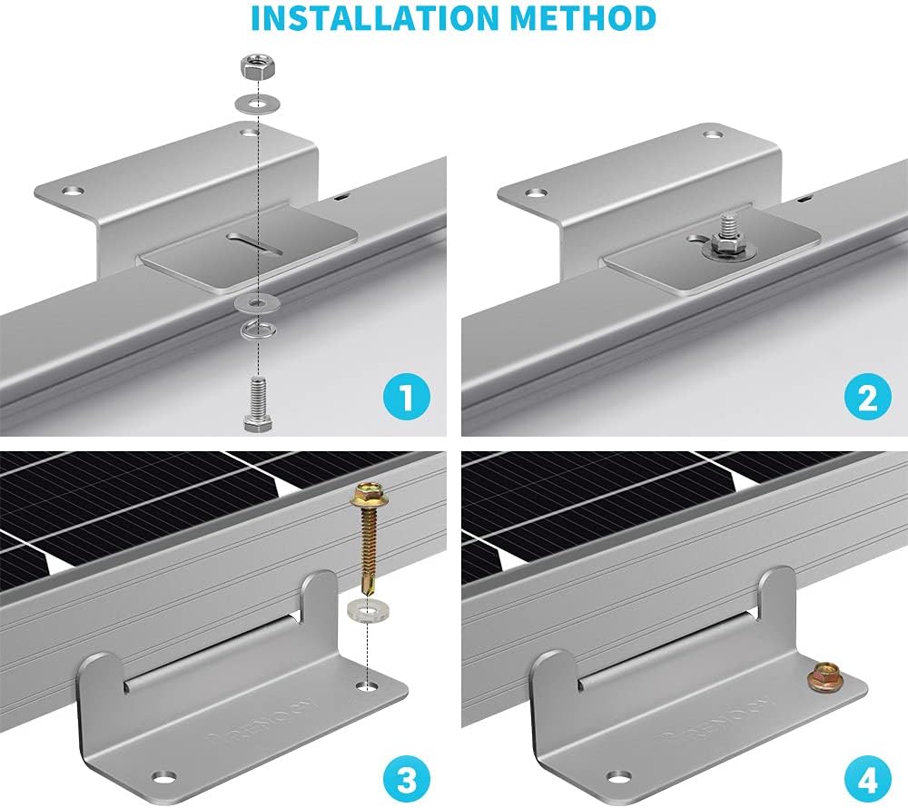 200W Solar Panel System with Tray Cable, Adaptor Kit, Z Bracket, Y Branch Connector E923297