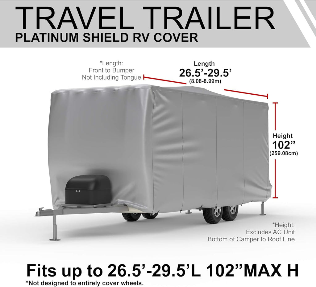 Weatherproof RV Cover for 32.5' - 35.5' Travel Trailer with Fleece Lining D148