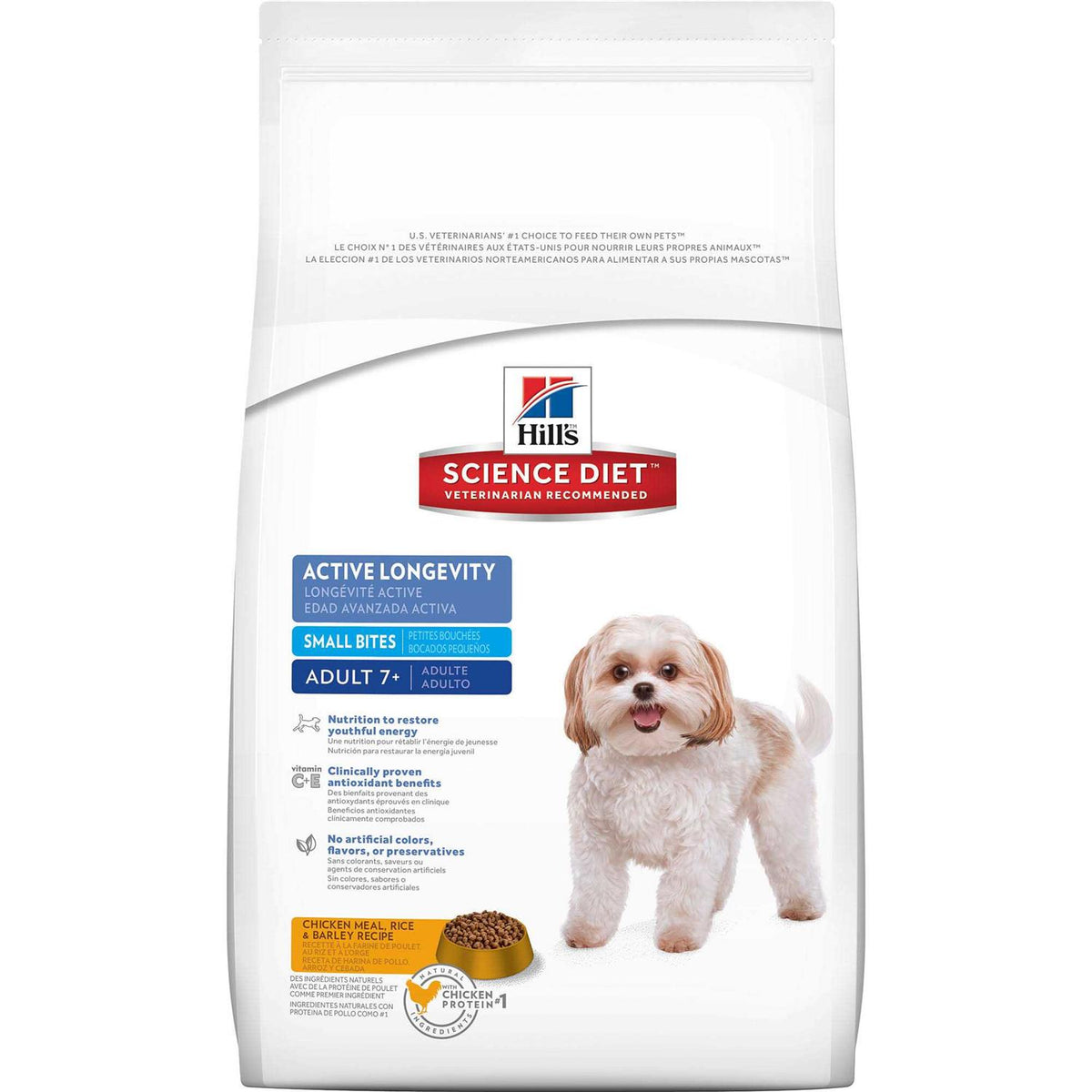 Adult 7+ Small Bites Chicken Meal Dry Dog Food L55403
