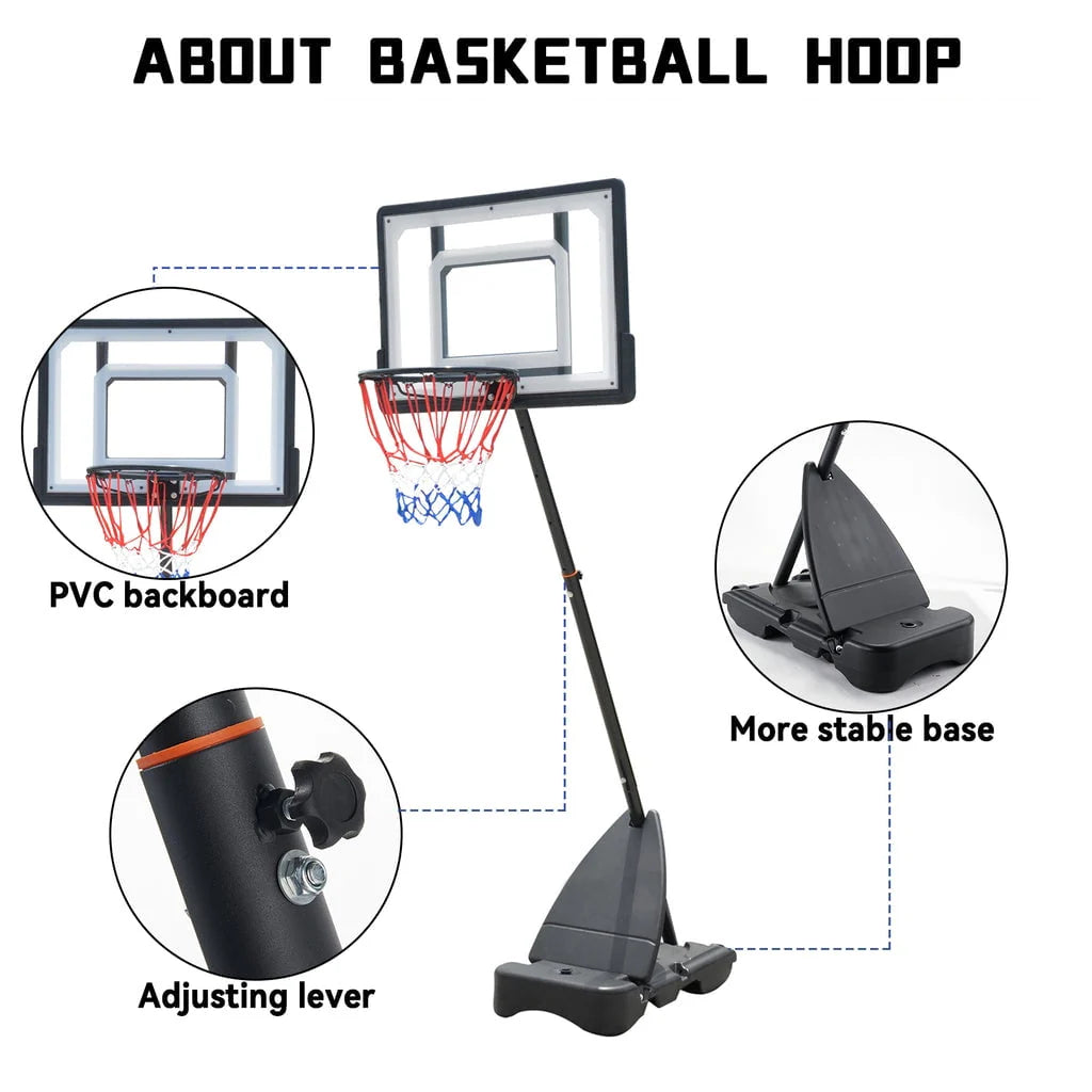 Portable Acrylic Adjustable Height 5-7' Basketball Hoop F5505