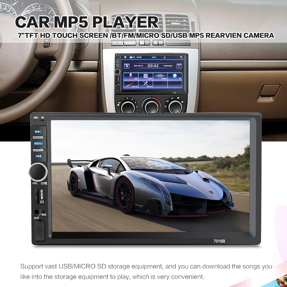 Double Din Car Stereo with Bluetooth & Rear-View Camera L675