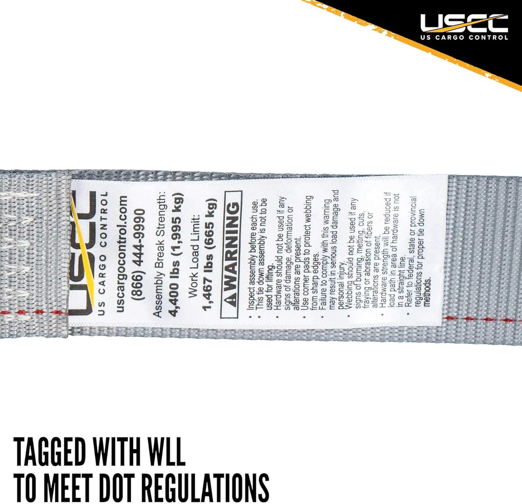 2 Inch x 10 Foot Gray Ratchet Straps 4 Pack C90501