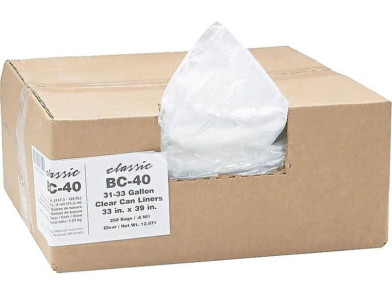 Trash Can Liner 33 gal Clear Pack of 250 X292