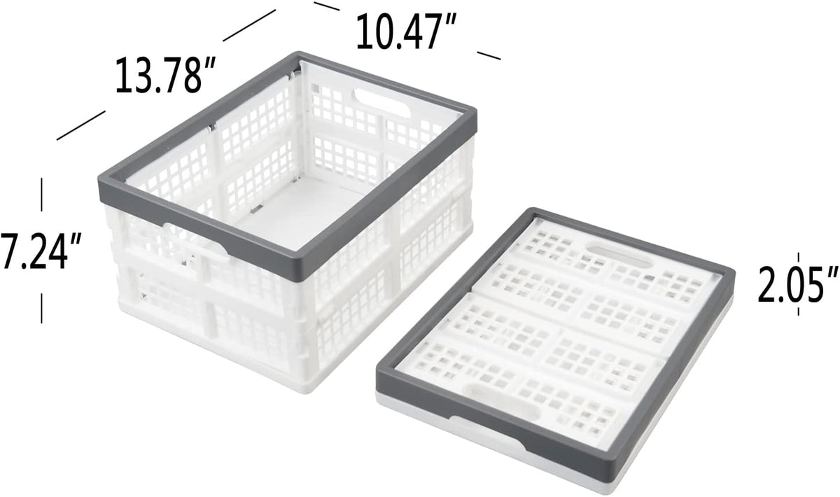 16 L Plastic Collapsible Storage Crates, 2 Packs L533946