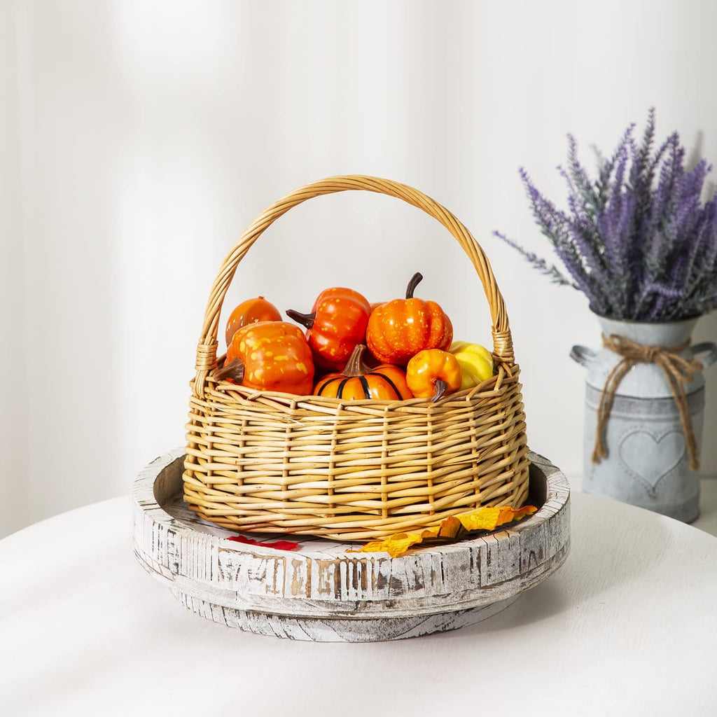 White Round Wood Lazy Susan 12 Inch I13897