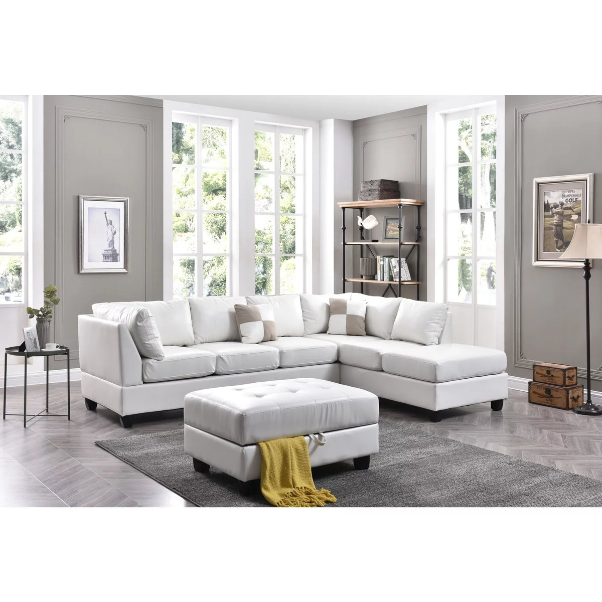 White Sectional F69898