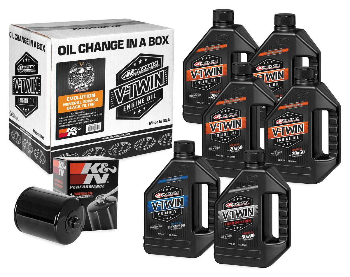 V-Twin Oil Change Kit Mineral Black Filter Y437