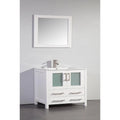 36 in. Single Sink White Vanity Cabinet with Ceramic Sink & Mirror C2262