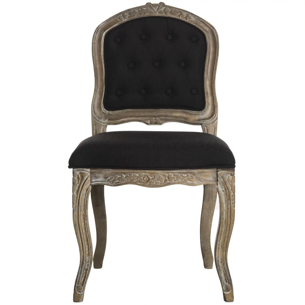 Black Rustic Oak Dining Chair Set of 2 I956001